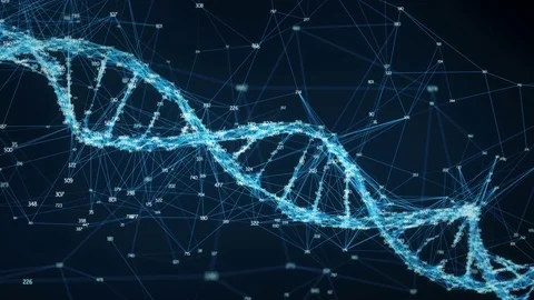 Motion Background Digital Plexus DNA molecule random digits Loop Stock Footage 82732869