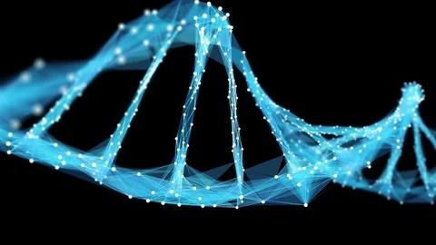 Motion Background Digital Polygon Plexus DNA molecule 4k Loop Alpha Matte Stock Footage 75811412