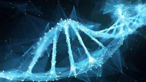 Motion Background Digital Polygon Plexus DNA molecule 4k Loop Stock Footage 75811735