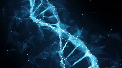 Motion Background Digital Polygon Plexus DNA molecule 4k Loop Stock Footage 75811964
