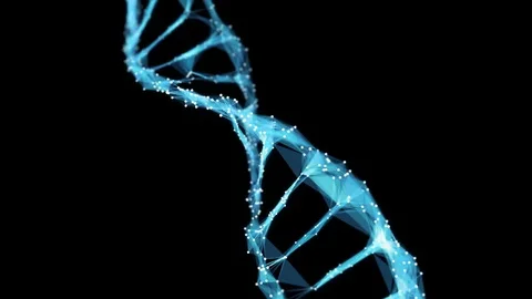 Motion Background Digital Polygon Plexus DNA molecule 4k Loop Alpha Matte Stock Footage 75811993