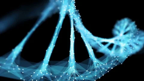 Motion Background Digital Polygon Plexus DNA molecule 4k Loop Alpha Matte Stock Footage 75812371