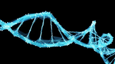 Motion Background Digital Polygon Plexus DNA molecule 4k Loop Alpha Matte Stock Footage 75813530