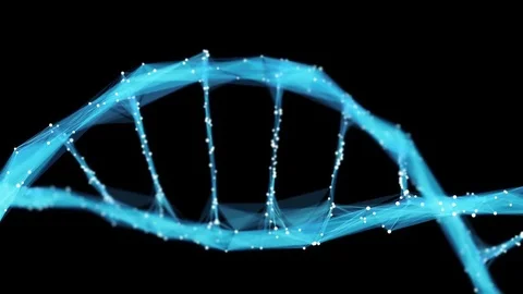 Motion Background Digital Polygon Plexus DNA molecule 4k Loop Alpha Matte Stock Footage 75815322