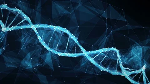 Motion Background Digital Polygon Plexus DNA molecule 4k Loop Stock Footage 75829967
