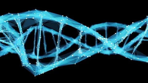Motion Background Digital Polygon Plexus DNA molecule 4k Loop Alpha Matte Stock Footage 75830337