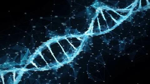 Motion Background Digital Polygon Plexus DNA molecule random digits Loop Stock Footage 82720058