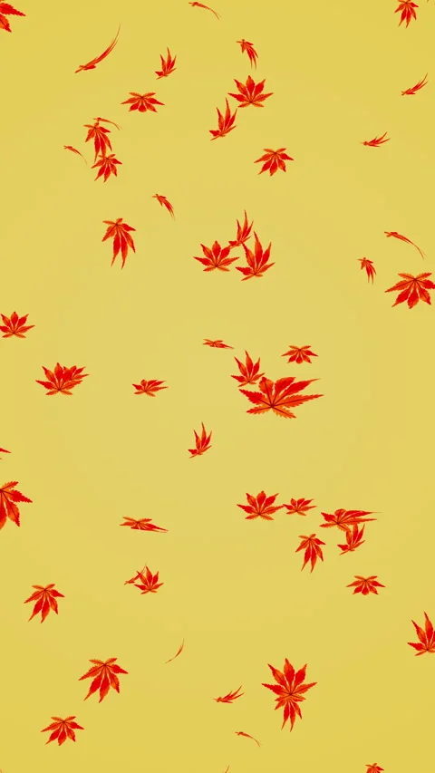 Motion background of Falling red autumn leaves particles, Vertical and Loop Stock Footage 271730557