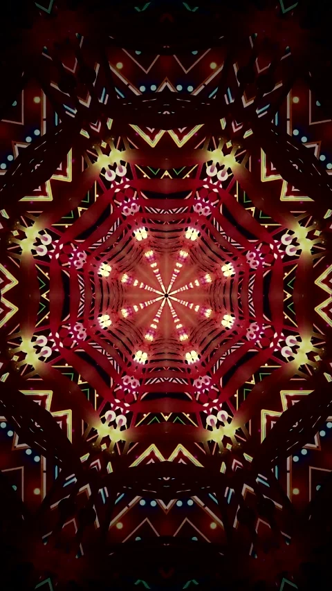 Motion background features a tunnel design with bright colors and patterns .. Stock Footage 322777280