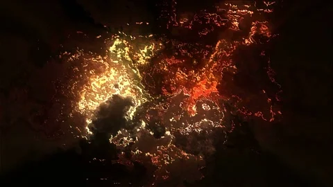 Motion background features warm glowing structures and light effects Stock Footage 160663571