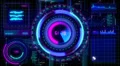 Motion background, futuristic digital technological interface. 4k or 4k+ Resolution