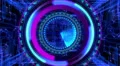 Motion background, futuristic digital technological interface. 4k or 4k+ Resolution
