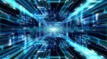 Motion background, futuristic digital technological space. 4k or 4k+ Resolution
