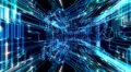Motion background, futuristic digital technological space. 4k or 4k+ Resolution