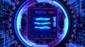 Motion background, futuristic digital technological interface. 4k or 4k+ Resolution