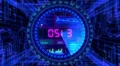 Motion background, futuristic digital technological interface. 4k or 4k+ Resolution