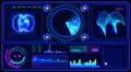Motion background, futuristic digital technological interface. 4k or 4k+ Resolution