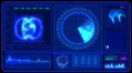 Motion background, futuristic digital technological interface. 4k or 4k+ Resolution