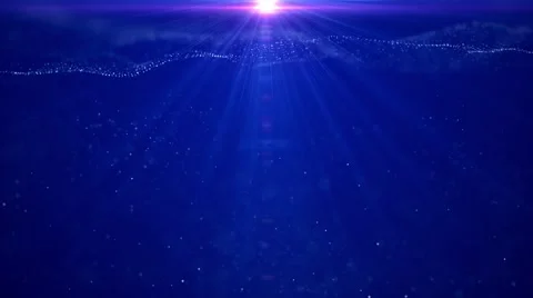 Motion background loop - blue under water effect with sun shining at the top Stock Footage 66534257