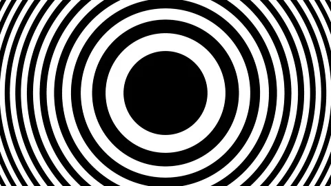 Motion background with moving collapsing concentric circles Video stock 154405515