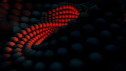 Motion background with moving spiral made of red spheres Stock Footage 95320841