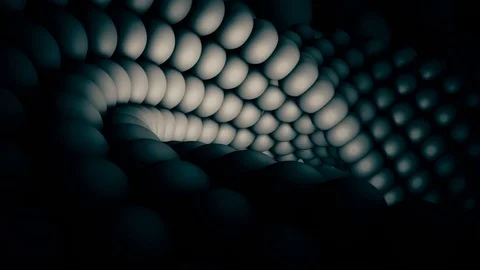 Motion background with moving spiral made of grey spheres Stock Footage 95320848