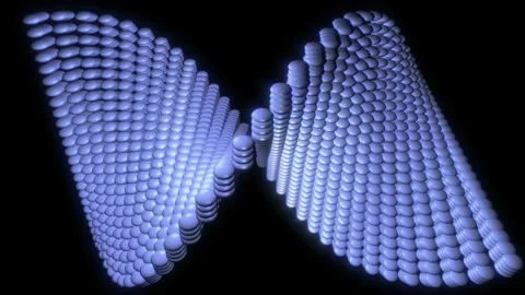 Motion background with moving spiral made of spheres. Abstract technology Stock Footage 113327755
