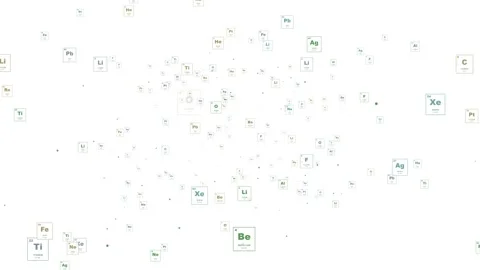 Motion background of periodic table elements in 4K stock video Stock Footage 344809591