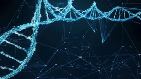 Motion Background Plexus DNA molecule random digits Loop Stock Footage 82470876