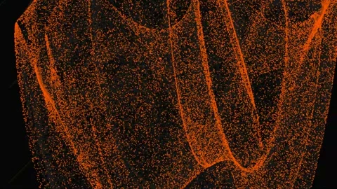 Motion background with random flowing particles and luminous effects Video stock 338223129