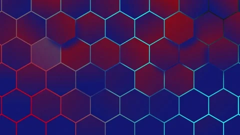 Motion background with a red and blue hexagonal pattern. Stock Footage 321862781