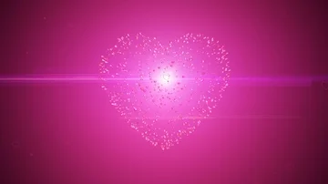 Motion background, Red pink heart shape particle explosion. Stock Footage 85678192