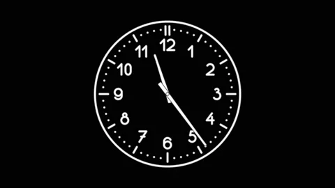 Motion background with reverse spinning clock Stock Footage 134464201