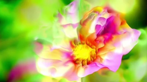 Motion background shows a abstract blurred art background featuring flowers in Stock Footage 160661910