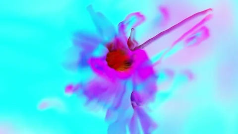 Motion background shows a abstract flower design in pink and blue colors Stock Footage 160664167