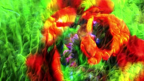 Motion background shows abstract summer flowers and liquid movement Stock Footage 160598075