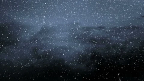 Motion background shows a dark sky with clouds and falling snow Stock Footage 160656622