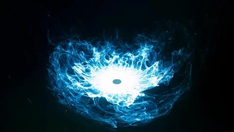 Motion background with sparks explosion and magic dust trail in circle flow Illustrazione stock