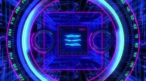 Motion background, technological interface. Vidéo 37636943