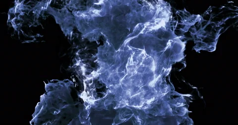 Motion Background VJ Loop - Blue Particles 4k + Matte Stock Footage 62435079