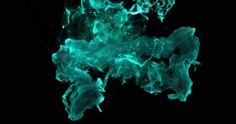 Motion Background VJ Loop - Cyan Particles 4k + Matte Stock Footage 62434552