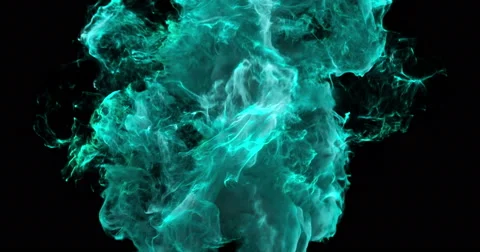 Motion Background VJ Loop - Cyan Particles 4k + Matte Stock Footage 62435067