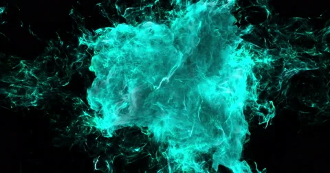 Motion Background VJ Loop - Cyan Particles 4k + Matte Stock Footage 62436392