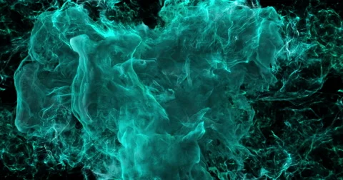 Motion Background VJ Loop - Cyan Particles 4k + Matte Stock Footage 62437913