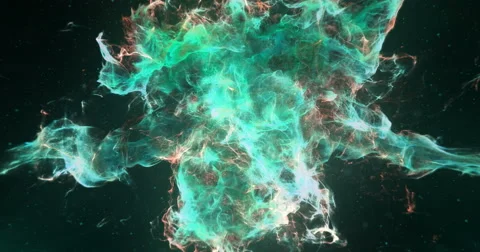 Motion Background VJ Loop - Cyan and Red Sand Particles 4k Stock Footage 67387584