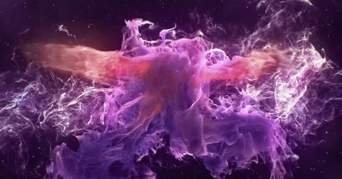 Motion Background VJ Loop - Dark Pink Magenta Orange Particles 4k Stock Footage 68081483