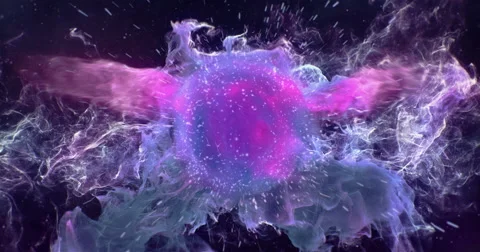 Motion Background VJ Loop - Dark Purple Pink Lens Sphere Particles 4k Video stock 68081617