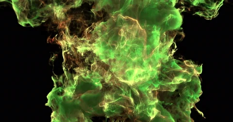Motion Background VJ Loop - Green and Yellow Particles 4k + Matte Stock Footage 62434369