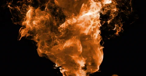 Motion Background VJ Loop - Orange Fire Particles 4k + Matte Stock Footage 62434928