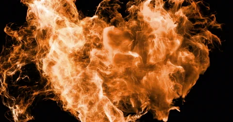 Motion Background VJ Loop - Orange Fire Particles 4k + Matte Stock Footage 62437750